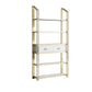 11.81"W Bookcase Open Back Glam Style Bookshelf for Study Room Home Office 31.5"L x 11.8"W x 78.7"H White-Gold Drawers Clearhalo 'Bookcases' 'furn' 'furn_bookcases' 'Furniture' 'furniture_bookcases' 'kitchen' 'kitchen_bookcases' 'Living Room Furniture' 'Office Furniture' 4804462