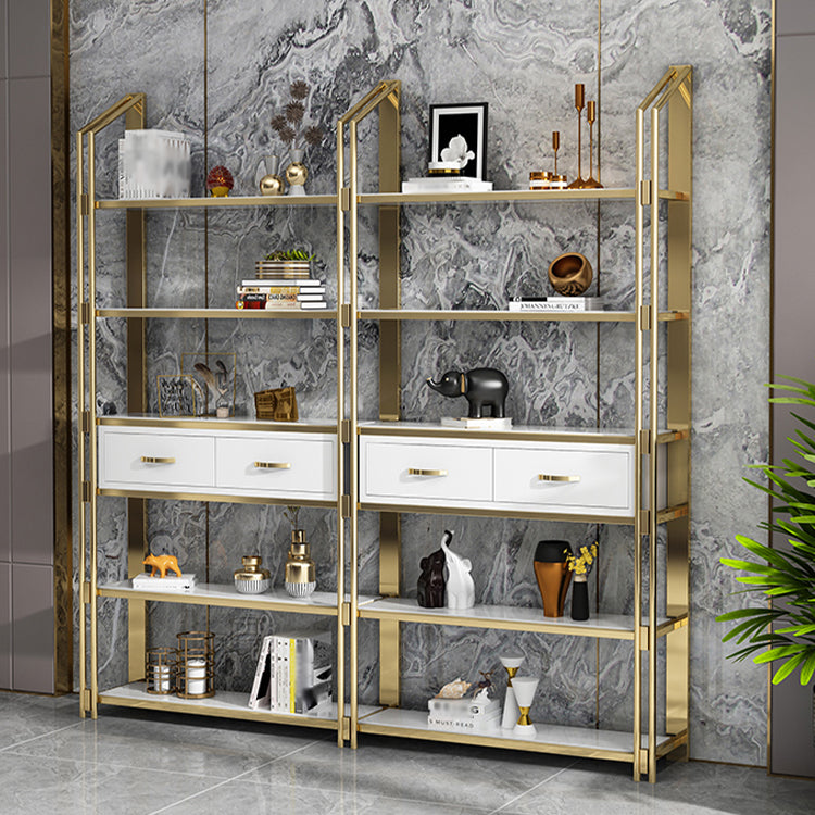 11.81"W Bookcase Open Back Glam Style Bookshelf for Study Room Home Office Clearhalo 'Bookcases' 'furn' 'furn_bookcases' 'Furniture' 'furniture_bookcases' 'kitchen' 'kitchen_bookcases' 'Living Room Furniture' 'Office Furniture' 4804463