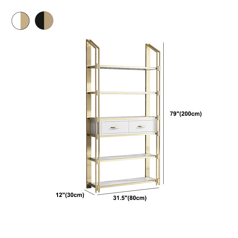 11.81"W Bookcase Open Back Glam Style Bookshelf for Study Room Home Office Clearhalo 'Bookcases' 'furn' 'furn_bookcases' 'Furniture' 'furniture_bookcases' 'kitchen' 'kitchen_bookcases' 'Living Room Furniture' 'Office Furniture' 4804469