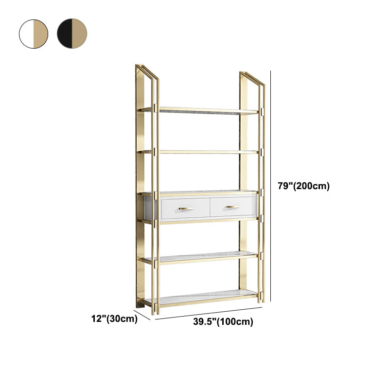 11.81"W Bookcase Open Back Glam Style Bookshelf for Study Room Home Office Clearhalo 'Bookcases' 'furn' 'furn_bookcases' 'Furniture' 'furniture_bookcases' 'kitchen' 'kitchen_bookcases' 'Living Room Furniture' 'Office Furniture' 4804470