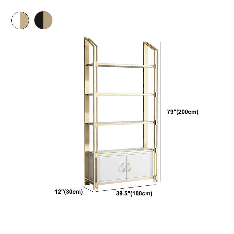 11.81"W Bookcase Open Back Glam Style Bookshelf for Study Room Home Office Clearhalo 'Bookcases' 'furn' 'furn_bookcases' 'Furniture' 'furniture_bookcases' 'kitchen' 'kitchen_bookcases' 'Living Room Furniture' 'Office Furniture' 4804471