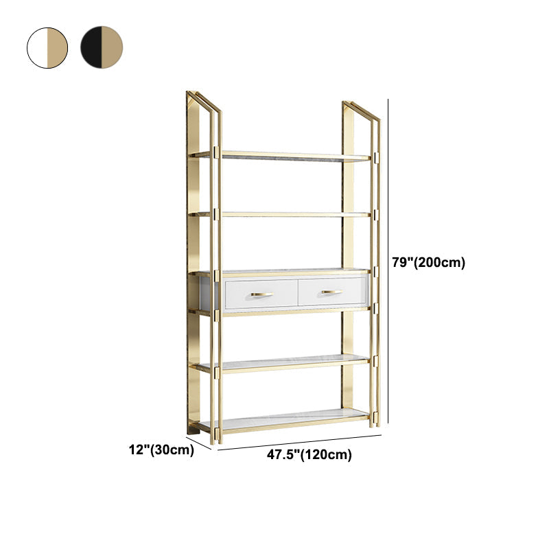 11.81"W Bookcase Open Back Glam Style Bookshelf for Study Room Home Office Clearhalo 'Bookcases' 'furn' 'furn_bookcases' 'Furniture' 'furniture_bookcases' 'kitchen' 'kitchen_bookcases' 'Living Room Furniture' 'Office Furniture' 4804472