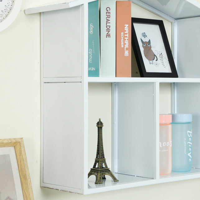 Iron Wall Mounted Bookshelf Scandinavian Horizontal Bookshelf,31.5"L x 7.9"W x 21.7"H Clearhalo 'Bookcases' 'furn' 'furn_bookcases' 'Furniture' 'furniture_bookcases' 'kitchen' 'kitchen_bookcases' 'Living Room Furniture' 'Office Furniture' 4804480