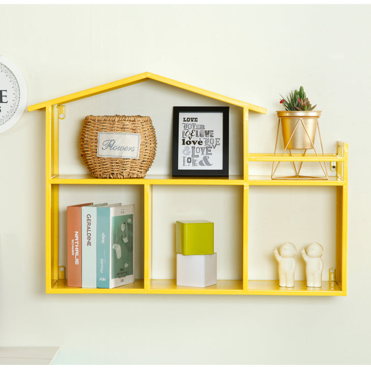 Iron Wall Mounted Bookshelf Scandinavian Horizontal Bookshelf,31.5"L x 7.9"W x 21.7"H Clearhalo 'Bookcases' 'furn' 'furn_bookcases' 'Furniture' 'furniture_bookcases' 'kitchen' 'kitchen_bookcases' 'Living Room Furniture' 'Office Furniture' 4804482