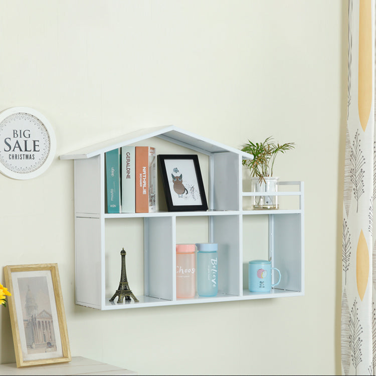 Iron Wall Mounted Bookshelf Scandinavian Horizontal Bookshelf,31.5"L x 7.9"W x 21.7"H Clearhalo 'Bookcases' 'furn' 'furn_bookcases' 'Furniture' 'furniture_bookcases' 'kitchen' 'kitchen_bookcases' 'Living Room Furniture' 'Office Furniture' 4804483