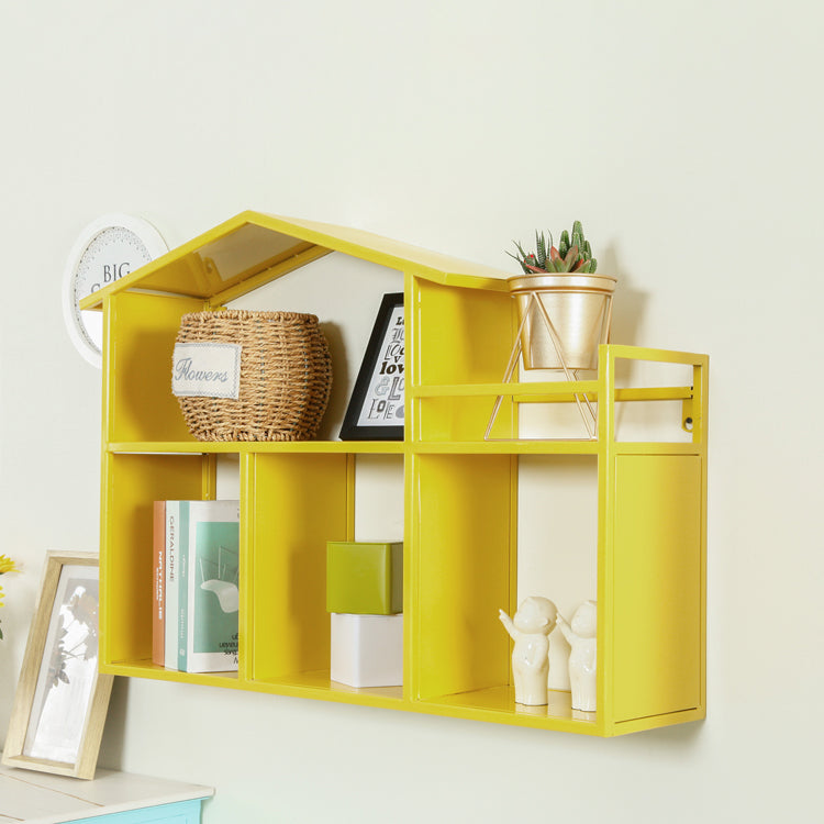 Iron Wall Mounted Bookshelf Scandinavian Horizontal Bookshelf,31.5"L x 7.9"W x 21.7"H Clearhalo 'Bookcases' 'furn' 'furn_bookcases' 'Furniture' 'furniture_bookcases' 'kitchen' 'kitchen_bookcases' 'Living Room Furniture' 'Office Furniture' 4804484