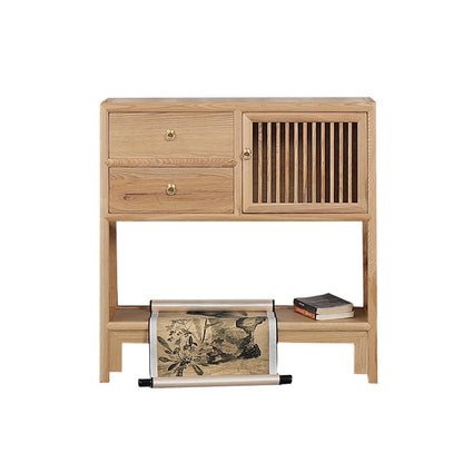 Natural Bookshelf Solid Wood Scandinavian Style Bookcase for Home Office 38.6"L x 13.8"W x 39.4"H Drawers Clearhalo 'Bookcases' 'furn' 'furn_bookcases' 'Furniture' 'furniture_bookcases' 'kitchen' 'kitchen_bookcases' 'Living Room Furniture' 'Office Furniture' 4804491