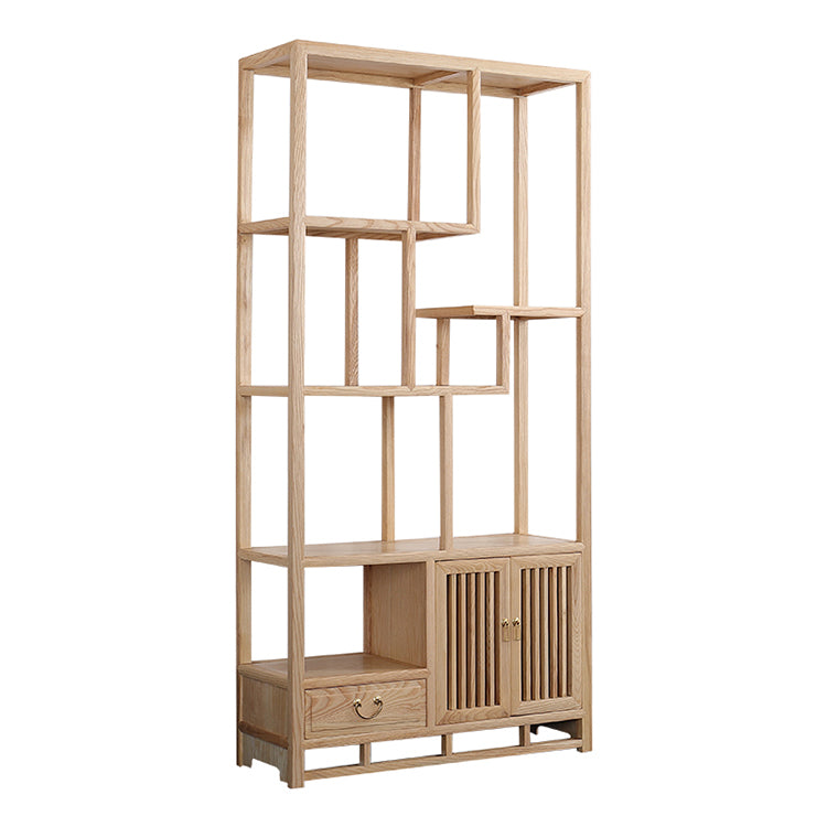 Natural Bookshelf Solid Wood Scandinavian Style Bookcase for Home Office 38.6"L x 13.8"W x 78"H Open Storage Clearhalo 'Bookcases' 'furn' 'furn_bookcases' 'Furniture' 'furniture_bookcases' 'kitchen' 'kitchen_bookcases' 'Living Room Furniture' 'Office Furniture' 4804495