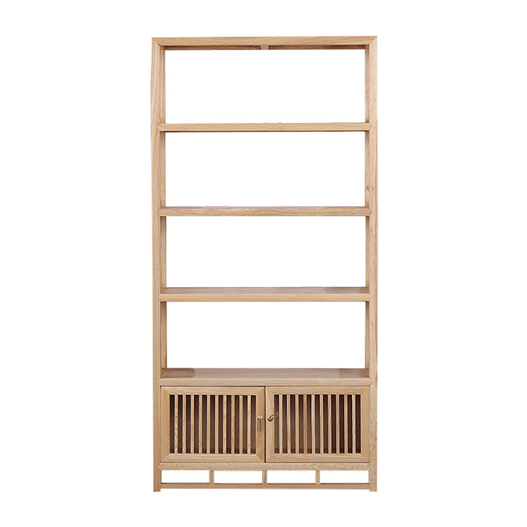 Natural Bookshelf Solid Wood Scandinavian Style Bookcase for Home Office 38.6"L x 13.8"W x 78"H Bookcases Clearhalo 'Bookcases' 'furn' 'furn_bookcases' 'Furniture' 'furniture_bookcases' 'kitchen' 'kitchen_bookcases' 'Living Room Furniture' 'Office Furniture' 4804498