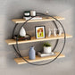 Industrial Wall Mounted Bookshelf Black Iron Frame Pine Shelf Bookshelf for Living Room 31.5"L x 6.3"W x 23.6"H Clearhalo 'Bookcases' 'furn' 'furn_bookcases' 'Furniture' 'furniture_bookcases' 'kitchen' 'kitchen_bookcases' 'Living Room Furniture' 'Office Furniture' 4804513