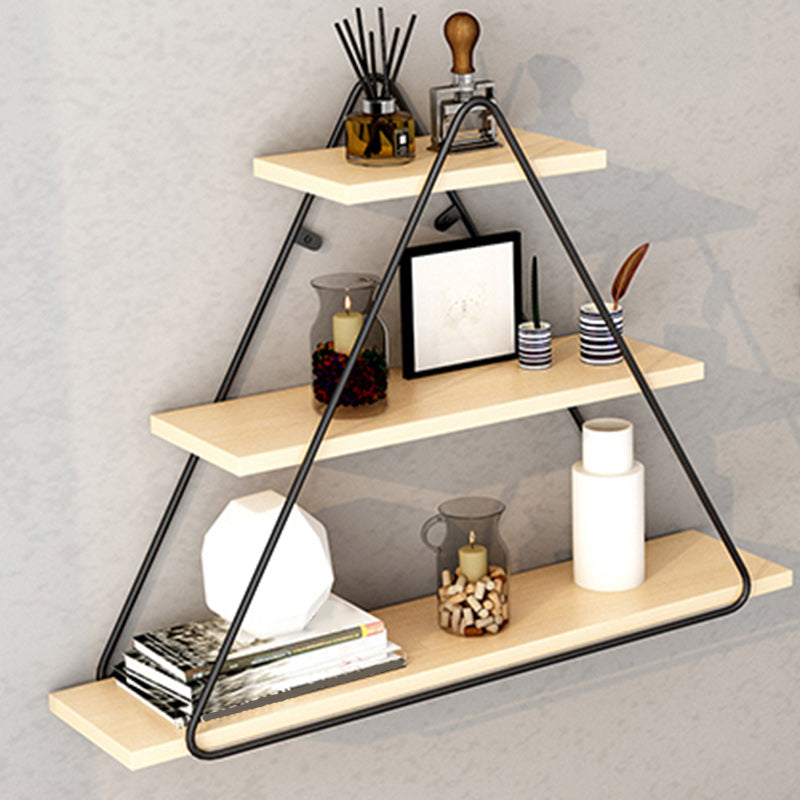 Industrial Wall Mounted Bookshelf Black Iron Frame Pine Shelf Bookshelf for Living Room Clearhalo 'Bookcases' 'furn' 'furn_bookcases' 'Furniture' 'furniture_bookcases' 'kitchen' 'kitchen_bookcases' 'Living Room Furniture' 'Office Furniture' 4804514
