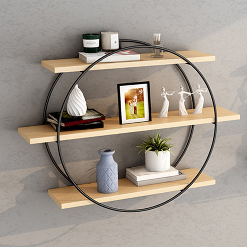 Industrial Wall Mounted Bookshelf Black Iron Frame Pine Shelf Bookshelf for Living Room Clearhalo 'Bookcases' 'furn' 'furn_bookcases' 'Furniture' 'furniture_bookcases' 'kitchen' 'kitchen_bookcases' 'Living Room Furniture' 'Office Furniture' 4804518