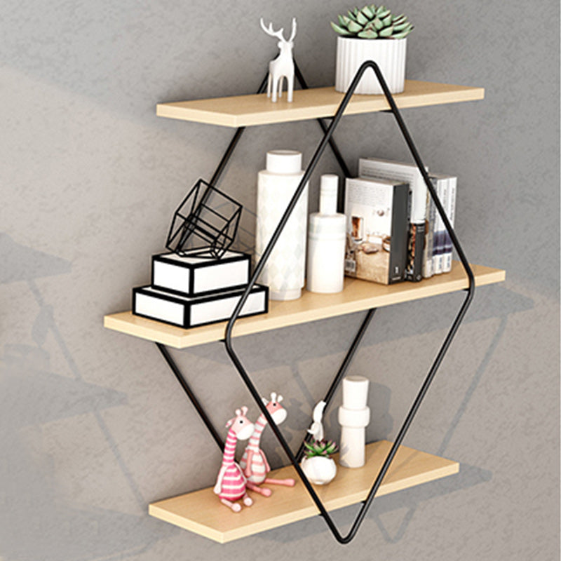 Industrial Wall Mounted Bookshelf Black Iron Frame Pine Shelf Bookshelf for Living Room Clearhalo 'Bookcases' 'furn' 'furn_bookcases' 'Furniture' 'furniture_bookcases' 'kitchen' 'kitchen_bookcases' 'Living Room Furniture' 'Office Furniture' 4804520