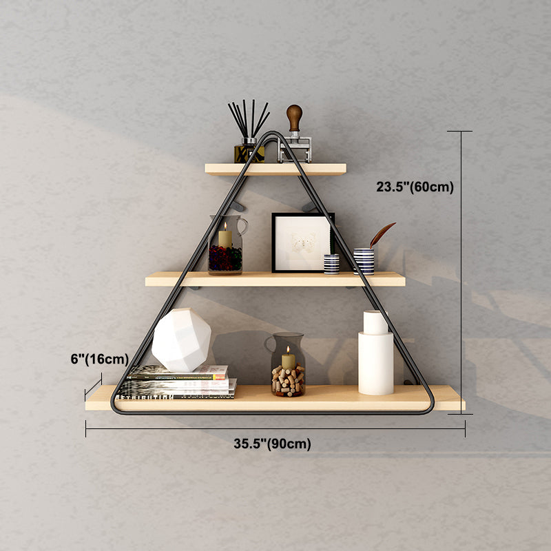 Industrial Wall Mounted Bookshelf Black Iron Frame Pine Shelf Bookshelf for Living Room Clearhalo 'Bookcases' 'furn' 'furn_bookcases' 'Furniture' 'furniture_bookcases' 'kitchen' 'kitchen_bookcases' 'Living Room Furniture' 'Office Furniture' 4804526