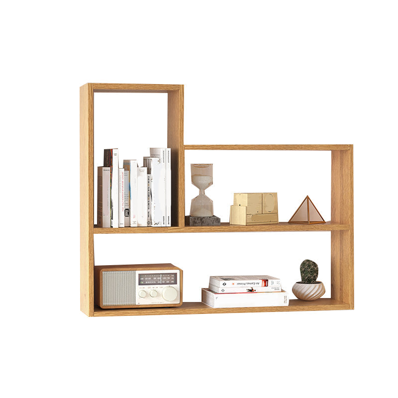 Scandinavian Solid Wood Wall Unit Bookshelf Closed Back Bookshelf for Bedroom 31.5"L x 7.9"W x 25.6"H Natural Clearhalo 'Bookcases' 'furn' 'furn_bookcases' 'Furniture' 'furniture_bookcases' 'kitchen' 'kitchen_bookcases' 'Living Room Furniture' 'Office Furniture' 4804530