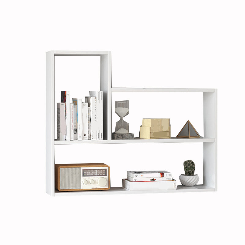 Scandinavian Solid Wood Wall Unit Bookshelf Closed Back Bookshelf for Bedroom 31.5"L x 7.9"W x 25.6"H White Clearhalo 'Bookcases' 'furn' 'furn_bookcases' 'Furniture' 'furniture_bookcases' 'kitchen' 'kitchen_bookcases' 'Living Room Furniture' 'Office Furniture' 4804536