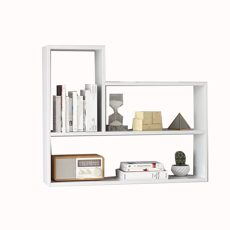 Scandinavian Solid Wood Wall Unit Bookshelf Closed Back Bookshelf for Bedroom 39.4"L x 7.9"W x 25.6"H White Clearhalo 'Bookcases' 'furn' 'furn_bookcases' 'Furniture' 'furniture_bookcases' 'kitchen' 'kitchen_bookcases' 'Living Room Furniture' 'Office Furniture' 4804538