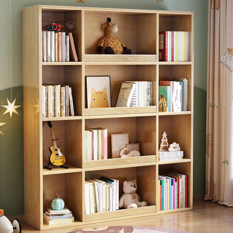 Scandinavian Style Bookshelf Solid Wood Closed Back Bookcase for Home Office Natural Clearhalo 'Bookcases' 'furn' 'furn_bookcases' 'Furniture' 'furniture_bookcases' 'kitchen' 'kitchen_bookcases' 'Living Room Furniture' 'Office Furniture' 4804545