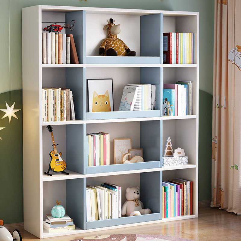 Scandinavian Style Bookshelf Solid Wood Closed Back Bookcase for Home Office Blue-White Clearhalo 'Bookcases' 'furn' 'furn_bookcases' 'Furniture' 'furniture_bookcases' 'kitchen' 'kitchen_bookcases' 'Living Room Furniture' 'Office Furniture' 4804547