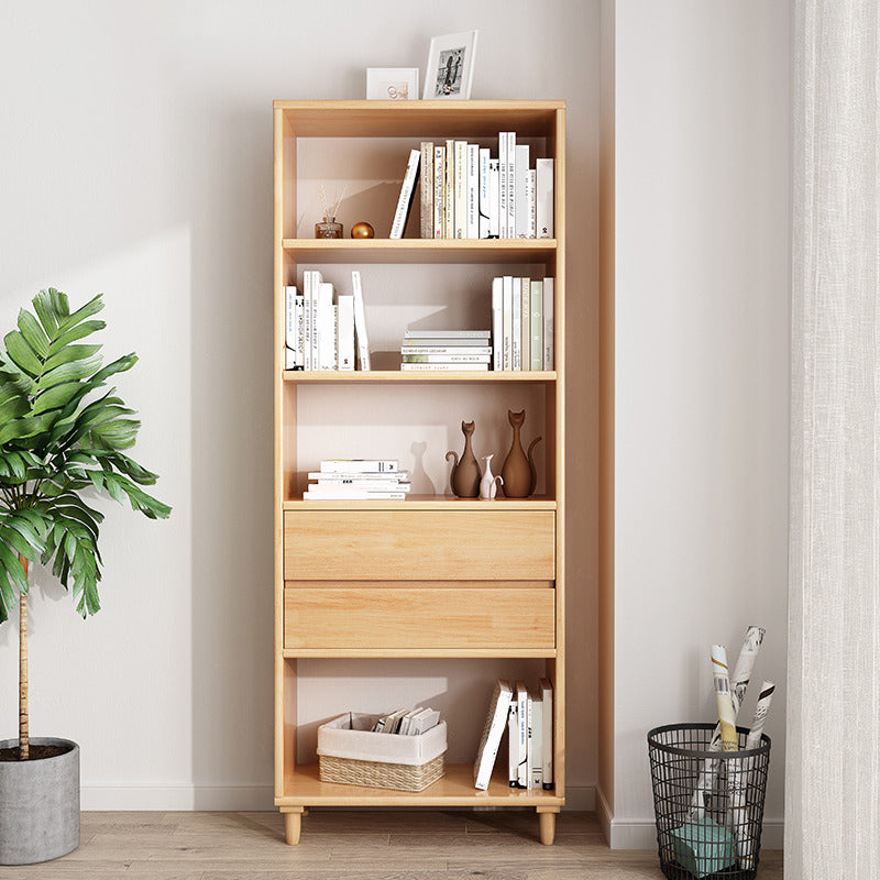 67"H Bookshelf Scandinavian Style Open Back Bookcase for Home Office Study Room Natural Clearhalo 'Bookcases' 'furn' 'furn_bookcases' 'Furniture' 'furniture_bookcases' 'kitchen' 'kitchen_bookcases' 'Living Room Furniture' 'Office Furniture' 4804553