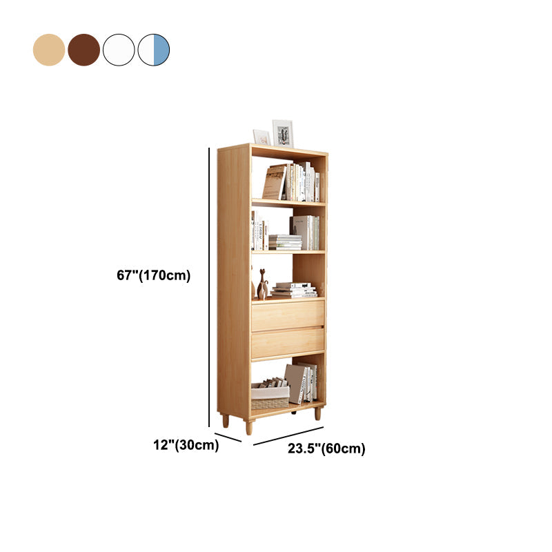 67"H Bookshelf Scandinavian Style Open Back Bookcase for Home Office Study Room Clearhalo 'Bookcases' 'furn' 'furn_bookcases' 'Furniture' 'furniture_bookcases' 'kitchen' 'kitchen_bookcases' 'Living Room Furniture' 'Office Furniture' 4804565