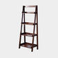 4-shelf Rubber Wood Ladder Bookshelf Modern Vertical Bookshelf for Home 17.3"L x 14.2"W x 55.1"H Walnut Clearhalo 'Bookcases' 'furn' 'furn_bookcases' 'Furniture' 'furniture_bookcases' 'kitchen' 'kitchen_bookcases' 'Living Room Furniture' 'Office Furniture' 4804568