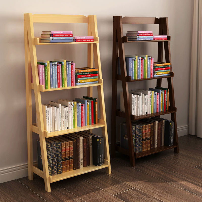 4-shelf Rubber Wood Ladder Bookshelf Modern Vertical Bookshelf for Home Clearhalo 'Bookcases' 'furn' 'furn_bookcases' 'Furniture' 'furniture_bookcases' 'kitchen' 'kitchen_bookcases' 'Living Room Furniture' 'Office Furniture' 4804569