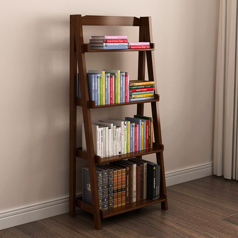 4-shelf Rubber Wood Ladder Bookshelf Modern Vertical Bookshelf for Home Clearhalo 'Bookcases' 'furn' 'furn_bookcases' 'Furniture' 'furniture_bookcases' 'kitchen' 'kitchen_bookcases' 'Living Room Furniture' 'Office Furniture' 4804573