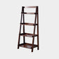 4-shelf Rubber Wood Ladder Bookshelf Modern Vertical Bookshelf for Home 23.6"L x 14.2"W x 55.1"H Walnut Clearhalo 'Bookcases' 'furn' 'furn_bookcases' 'Furniture' 'furniture_bookcases' 'kitchen' 'kitchen_bookcases' 'Living Room Furniture' 'Office Furniture' 4804574