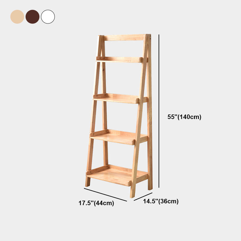 4-shelf Rubber Wood Ladder Bookshelf Modern Vertical Bookshelf for Home Clearhalo 'Bookcases' 'furn' 'furn_bookcases' 'Furniture' 'furniture_bookcases' 'kitchen' 'kitchen_bookcases' 'Living Room Furniture' 'Office Furniture' 4804582