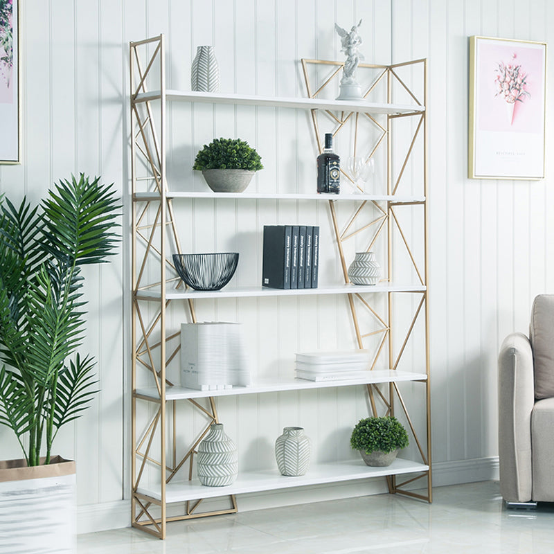 Glam Style Bookshelf Open Back Bookcase for Home Office Study Room Clearhalo 'Bookcases' 'furn' 'furn_bookcases' 'Furniture' 'furniture_bookcases' 'kitchen' 'kitchen_bookcases' 'Living Room Furniture' 'Office Furniture' 4804584