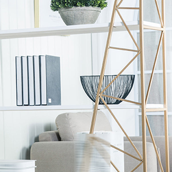 Glam Style Bookshelf Open Back Bookcase for Home Office Study Room Clearhalo 'Bookcases' 'furn' 'furn_bookcases' 'Furniture' 'furniture_bookcases' 'kitchen' 'kitchen_bookcases' 'Living Room Furniture' 'Office Furniture' 4804589