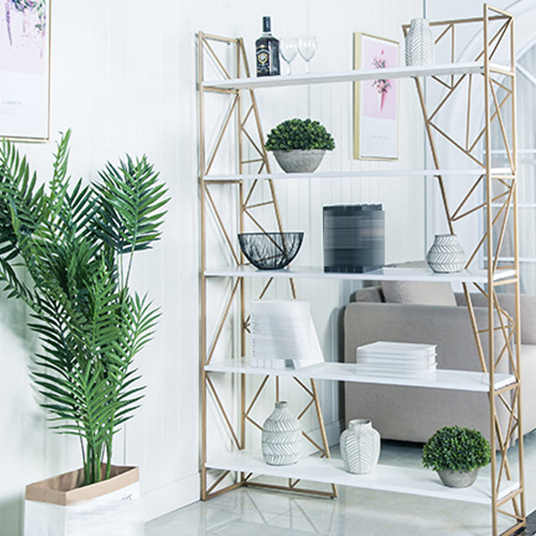 Glam Style Bookshelf Open Back Bookcase for Home Office Study Room Clearhalo 'Bookcases' 'furn' 'furn_bookcases' 'Furniture' 'furniture_bookcases' 'kitchen' 'kitchen_bookcases' 'Living Room Furniture' 'Office Furniture' 4804591