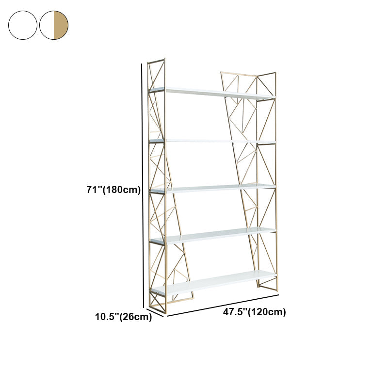 Glam Style Bookshelf Open Back Bookcase for Home Office Study Room Clearhalo 'Bookcases' 'furn' 'furn_bookcases' 'Furniture' 'furniture_bookcases' 'kitchen' 'kitchen_bookcases' 'Living Room Furniture' 'Office Furniture' 4804593