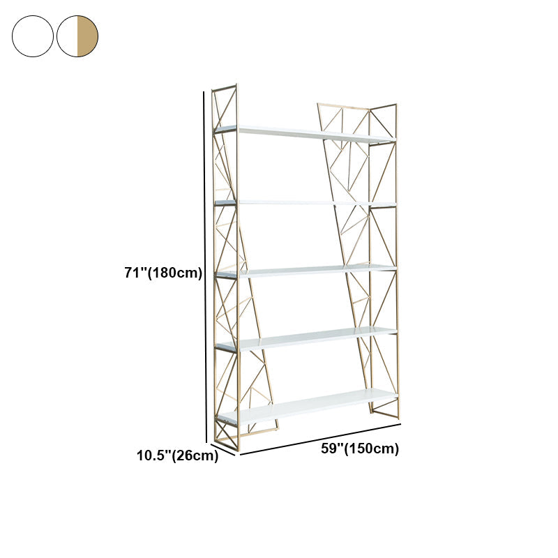 Glam Style Bookshelf Open Back Bookcase for Home Office Study Room Clearhalo 'Bookcases' 'furn' 'furn_bookcases' 'Furniture' 'furniture_bookcases' 'kitchen' 'kitchen_bookcases' 'Living Room Furniture' 'Office Furniture' 4804594