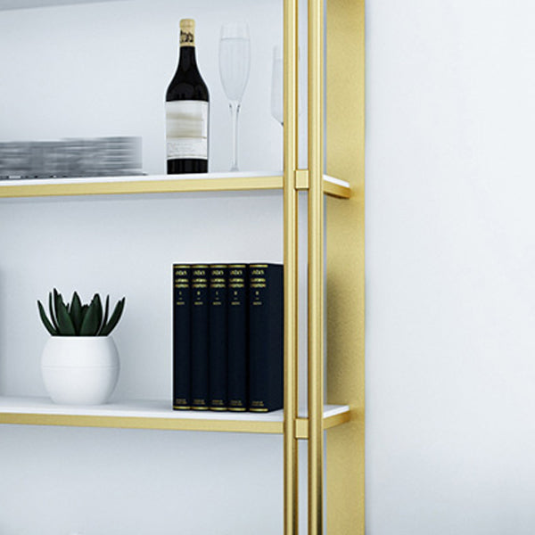 Glam Style Bookshelf Open Back Gold Bookcase for Home Office and Study Room Clearhalo 'Bookcases' 'furn' 'furn_bookcases' 'Furniture' 'furniture_bookcases' 'kitchen' 'kitchen_bookcases' 'Living Room Furniture' 'Office Furniture' 4804598