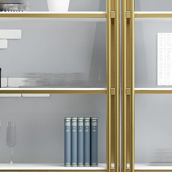 Glam Style Bookshelf Open Back Gold Bookcase for Home Office and Study Room Clearhalo 'Bookcases' 'furn' 'furn_bookcases' 'Furniture' 'furniture_bookcases' 'kitchen' 'kitchen_bookcases' 'Living Room Furniture' 'Office Furniture' 4804601