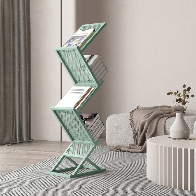 Modern Metal Etagere Bookshelf Iron Vertical Bookshelf,15.7"L x 9.8"W x 45.7"H Clearhalo 'Bookcases' 'furn' 'furn_bookcases' 'Furniture' 'furniture_bookcases' 'kitchen' 'kitchen_bookcases' 'Living Room Furniture' 'Office Furniture' 4804609