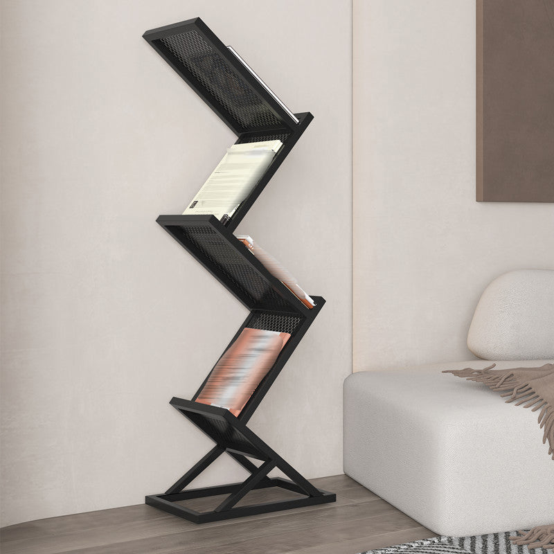 Modern Metal Etagere Bookshelf Iron Vertical Bookshelf,15.7"L x 9.8"W x 45.7"H Clearhalo 'Bookcases' 'furn' 'furn_bookcases' 'Furniture' 'furniture_bookcases' 'kitchen' 'kitchen_bookcases' 'Living Room Furniture' 'Office Furniture' 4804611