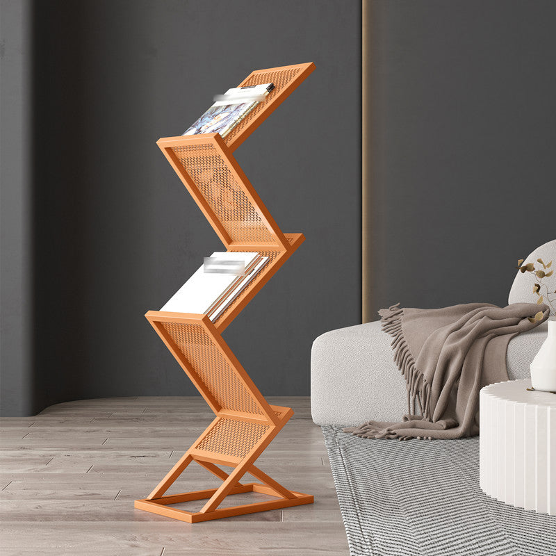 Modern Metal Etagere Bookshelf Iron Vertical Bookshelf,15.7"L x 9.8"W x 45.7"H Clearhalo 'Bookcases' 'furn' 'furn_bookcases' 'Furniture' 'furniture_bookcases' 'kitchen' 'kitchen_bookcases' 'Living Room Furniture' 'Office Furniture' 4804612