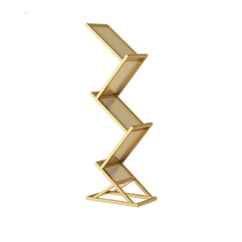 Modern Metal Etagere Bookshelf Iron Vertical Bookshelf,15.7"L x 9.8"W x 45.7"H Gold Clearhalo 'Bookcases' 'furn' 'furn_bookcases' 'Furniture' 'furniture_bookcases' 'kitchen' 'kitchen_bookcases' 'Living Room Furniture' 'Office Furniture' 4804614