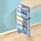 Plastic Closed Back Geometric Bookshelf Contemporary Bookshelf for Classroom 14.2"L x 3.9"W x 27.6"H Gray Blue Clearhalo 'Bookcases' 'furn' 'furn_bookcases' 'Furniture' 'furniture_bookcases' 'kitchen' 'kitchen_bookcases' 'Living Room Furniture' 'Office Furniture' 4804625