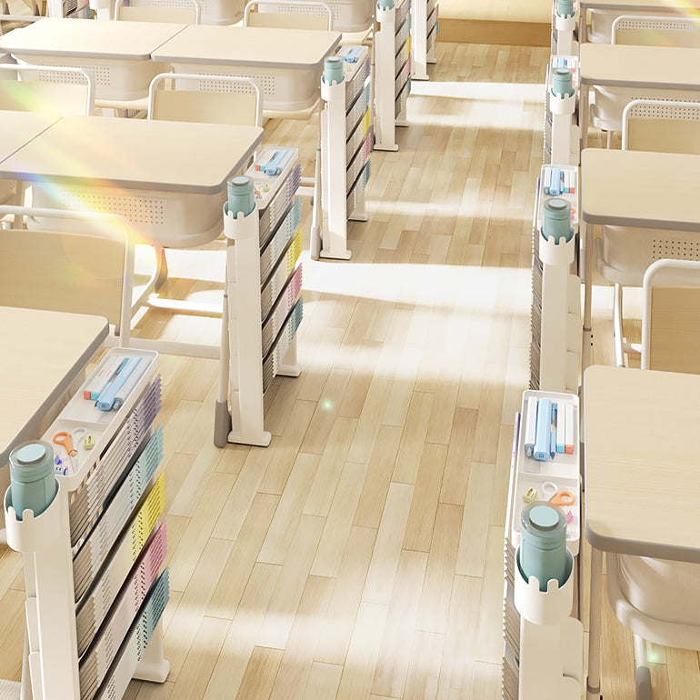 Plastic Closed Back Geometric Bookshelf Contemporary Bookshelf for Classroom Clearhalo 'Bookcases' 'furn' 'furn_bookcases' 'Furniture' 'furniture_bookcases' 'kitchen' 'kitchen_bookcases' 'Living Room Furniture' 'Office Furniture' 4804631