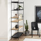 Contemporary Style Bookshelf Black Open Back Bookcase for Home Office Study Room Clearhalo 'Bookcases' 'furn' 'furn_bookcases' 'Furniture' 'furniture_bookcases' 'kitchen' 'kitchen_bookcases' 'Living Room Furniture' 'Office Furniture' 4804636