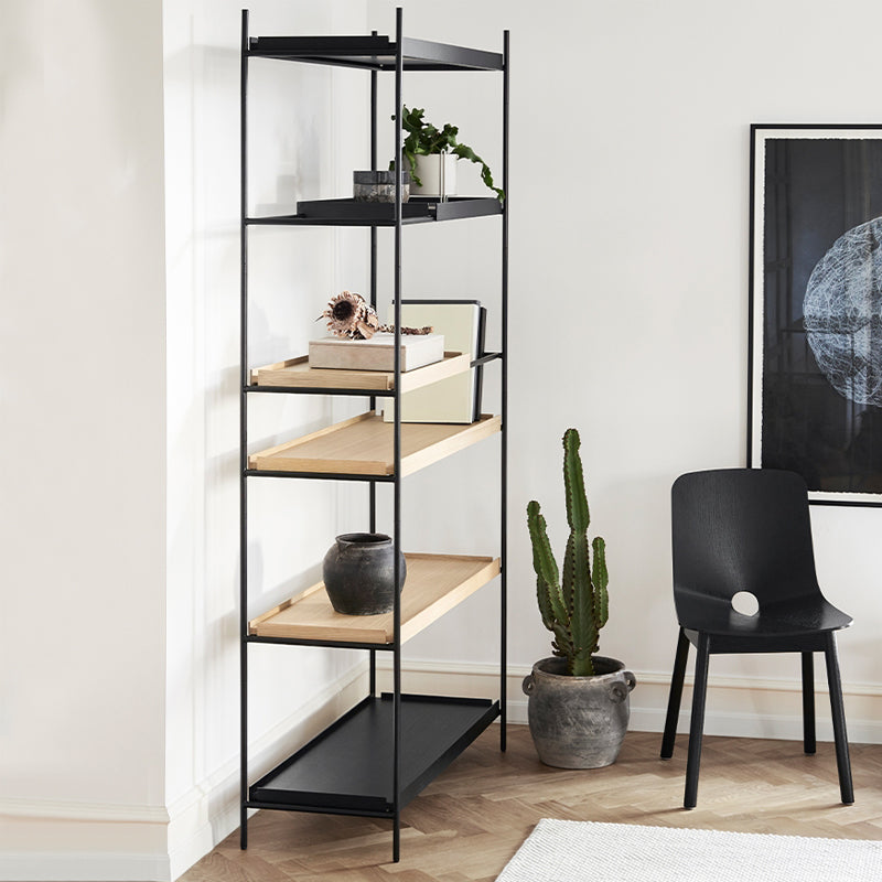 Contemporary Style Bookshelf Black Open Back Bookcase for Home Office Study Room Clearhalo 'Bookcases' 'furn' 'furn_bookcases' 'Furniture' 'furniture_bookcases' 'kitchen' 'kitchen_bookcases' 'Living Room Furniture' 'Office Furniture' 4804636