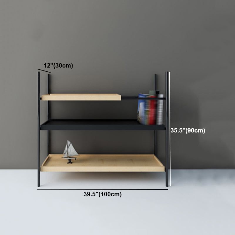 Contemporary Style Bookshelf Black Open Back Bookcase for Home Office Study Room Clearhalo 'Bookcases' 'furn' 'furn_bookcases' 'Furniture' 'furniture_bookcases' 'kitchen' 'kitchen_bookcases' 'Living Room Furniture' 'Office Furniture' 4804646