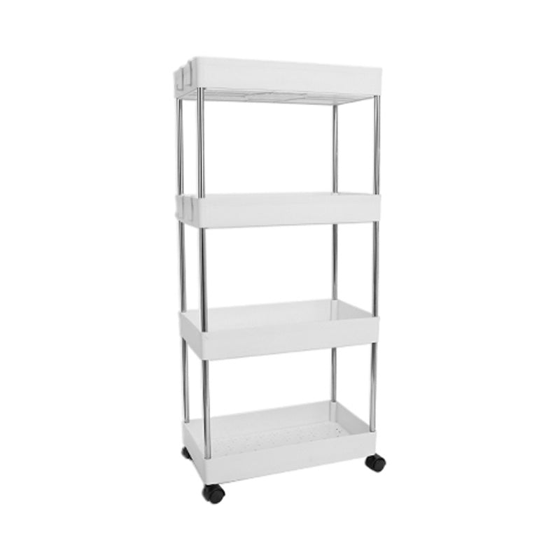 Plastic Bookshelf White Open Shelf Bookcase for Home Study Room Office 15.7"L x 5.1"W x 34.6"H Clearhalo 'Bookcases' 'furn' 'furn_bookcases' 'Furniture' 'furniture_bookcases' 'kitchen' 'kitchen_bookcases' 'Living Room Furniture' 'Office Furniture' 4804651