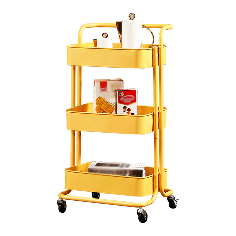 Steel Contemporary Vertical Bookshelf with Caster Wheels Bookshelf,17.7"L x 15"W x 32.3"H Lemon Yellow Clearhalo 'Bookcases' 'furn' 'furn_bookcases' 'Furniture' 'furniture_bookcases' 'kitchen' 'kitchen_bookcases' 'Living Room Furniture' 'Office Furniture' 4804699