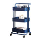 Steel Contemporary Vertical Bookshelf with Caster Wheels Bookshelf,17.7"L x 15"W x 32.3"H Blue Clearhalo 'Bookcases' 'furn' 'furn_bookcases' 'Furniture' 'furniture_bookcases' 'kitchen' 'kitchen_bookcases' 'Living Room Furniture' 'Office Furniture' 4804701