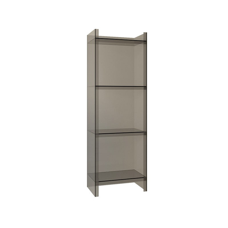 9.84"W Bookshelf Closed Back Acrylic Glam Style Bookcase for Office and Study Room 15.7"L x 9.8"W x 46.5"H Grey Clearhalo 'Bookcases' 'furn' 'furn_bookcases' 'Furniture' 'furniture_bookcases' 'kitchen' 'kitchen_bookcases' 'Living Room Furniture' 'Office Furniture' 4804723